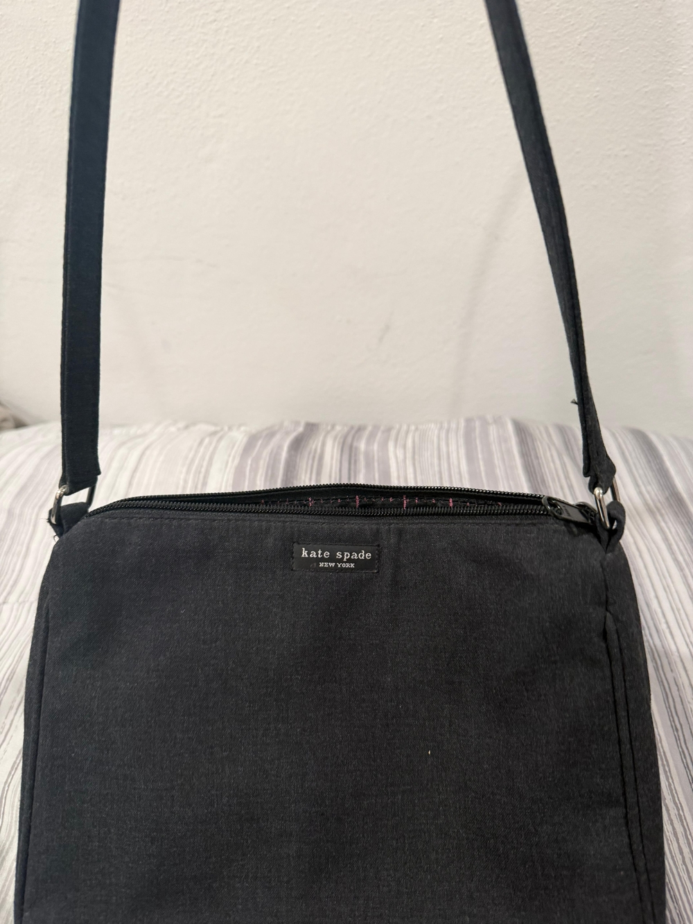 kate spade black nylon messenger crossbody